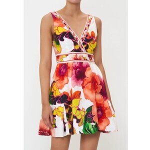 Camilla 'Pretty As A Poppy' Sleeveless Linen Mini-Dress, Multicolor